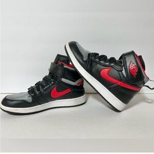 2021 Air Jordan 1 High FlyEase Smoke Grey Gym Red YOUTH 7